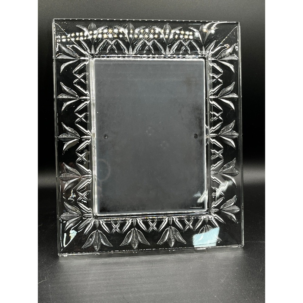 Waterford Crystal Frame Elegant Faceted Beveled Glass 5x7 Photo 8.5 x 10.5 Frame
